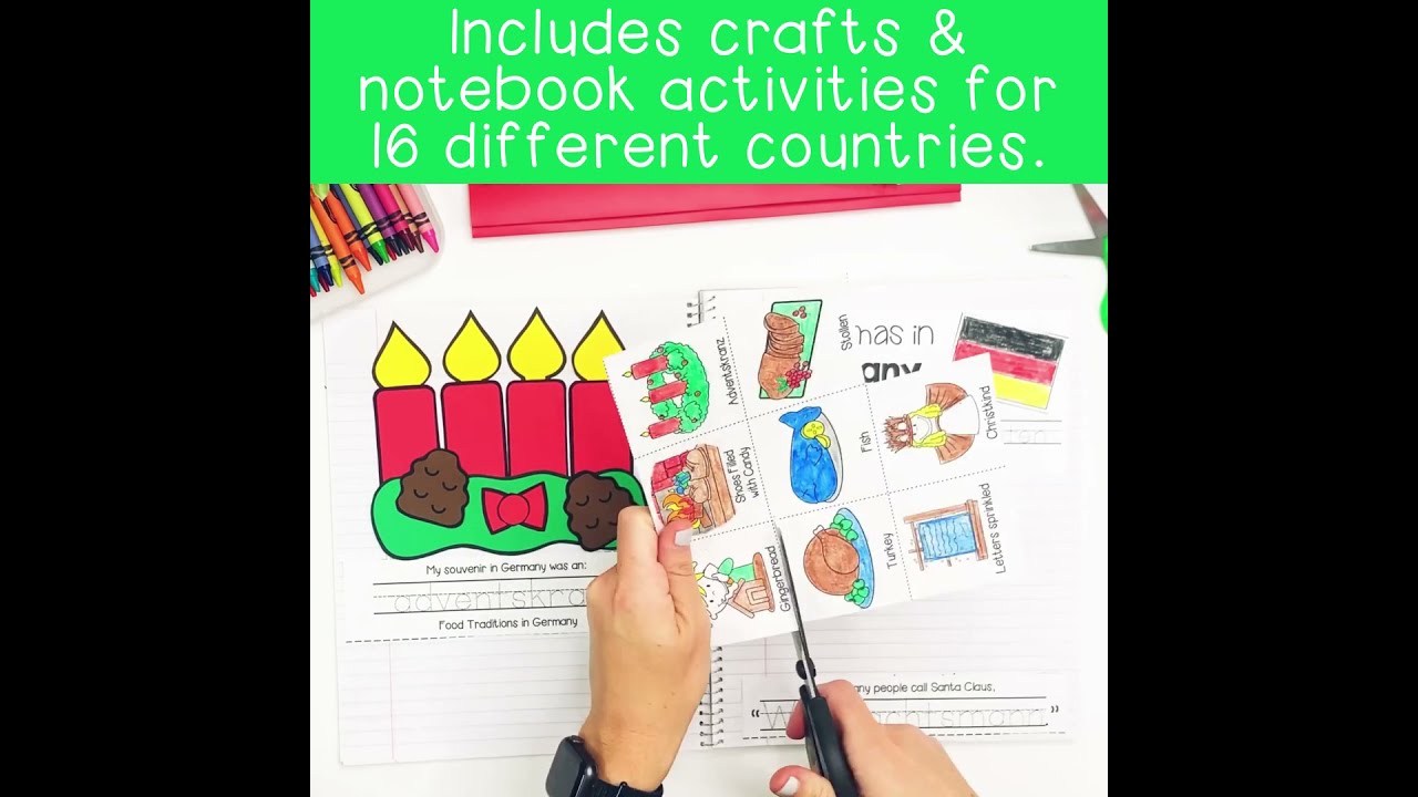 Christmas Around the World Interactive Notebook and Crafts