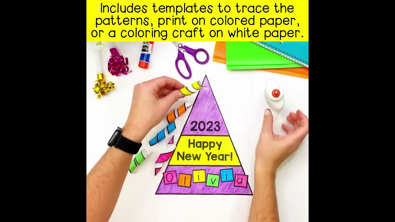 New Year Name Hat Craft Activity