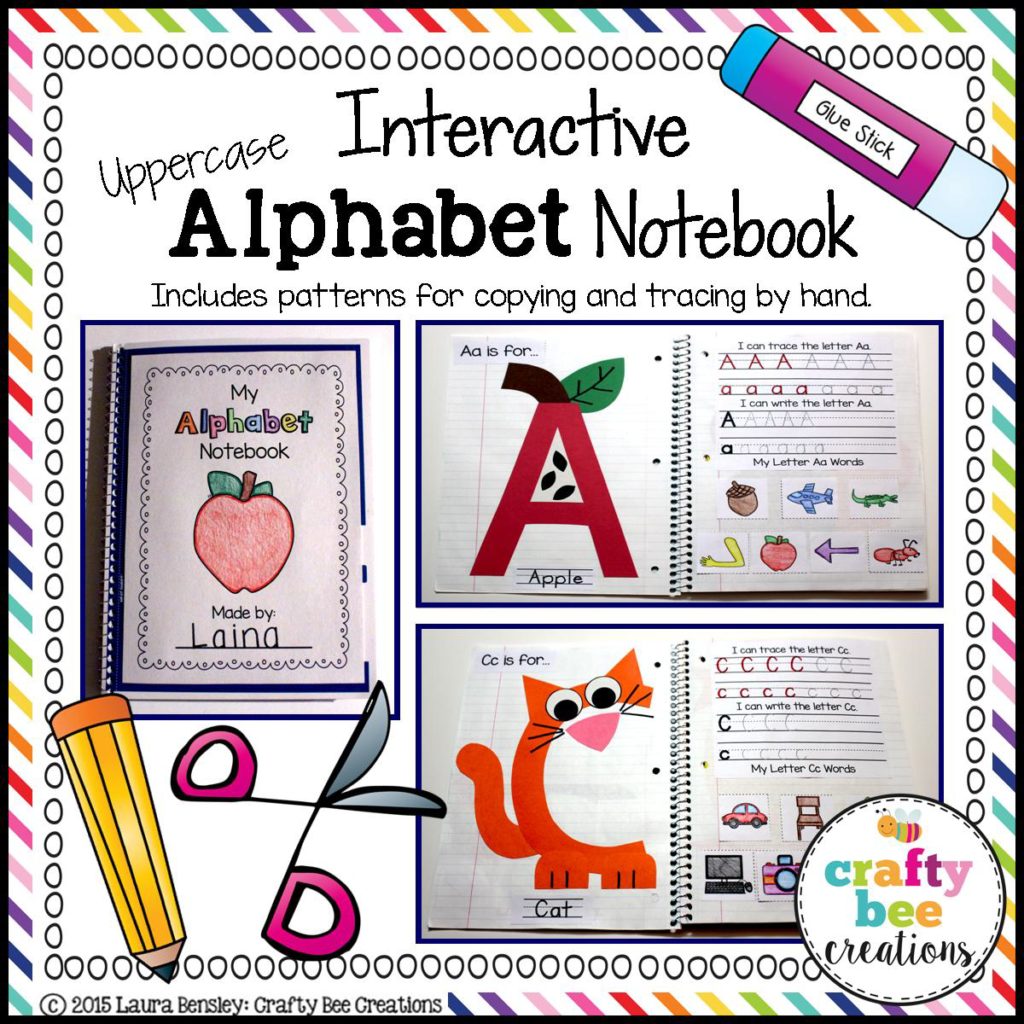 Interactive Alphabet Notebook Square Preview 8x8