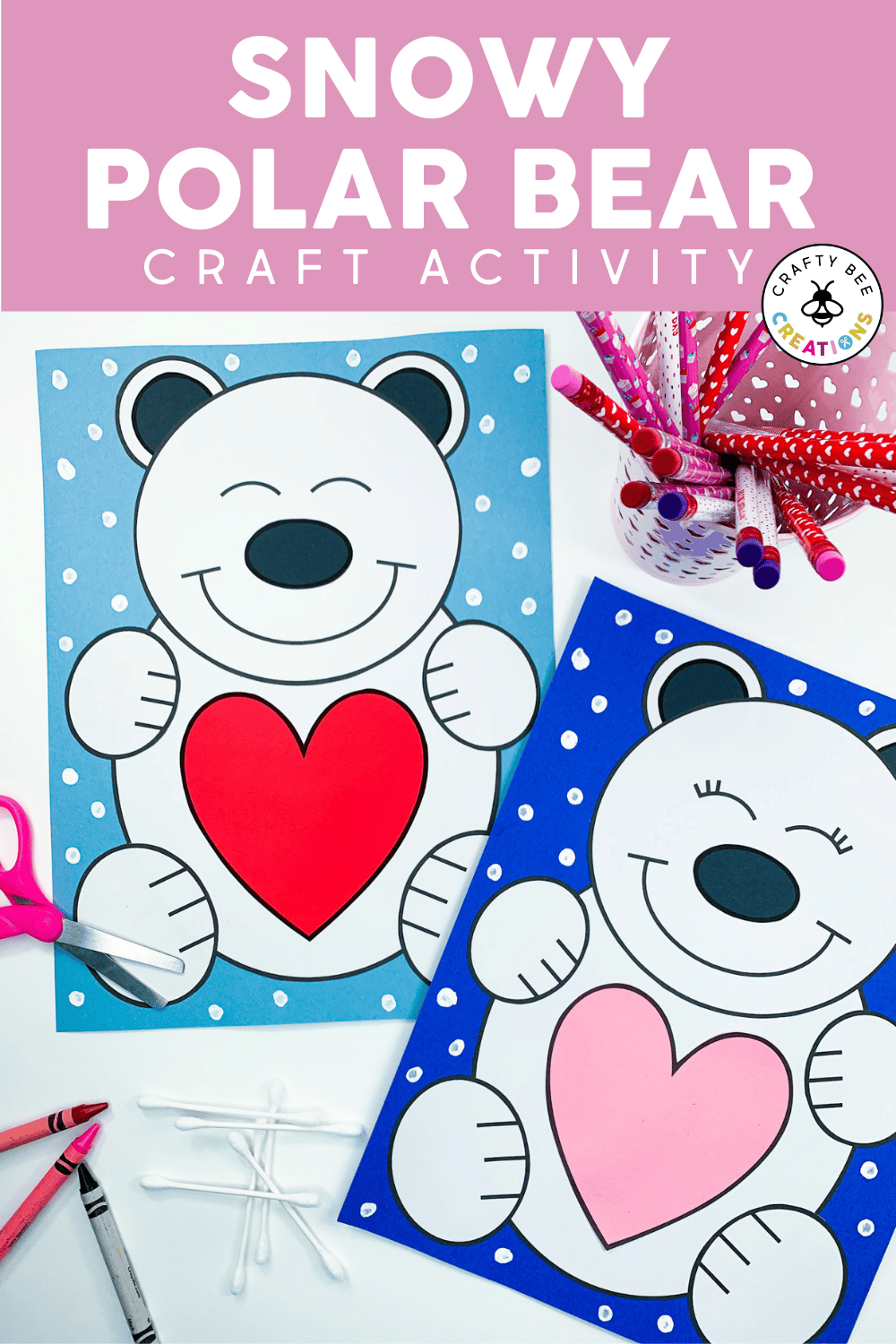 Polar Bear in the Snow Craft - Crafty Bee Creations