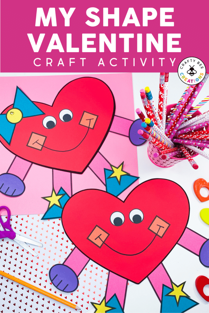 My Shape Valentine Craft Activity is made with several different shapes and pieces.