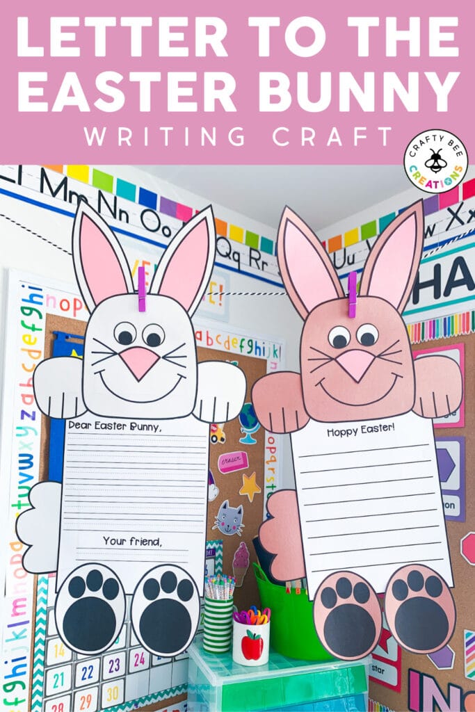 Letter to the Easter bunny writing craft activity.