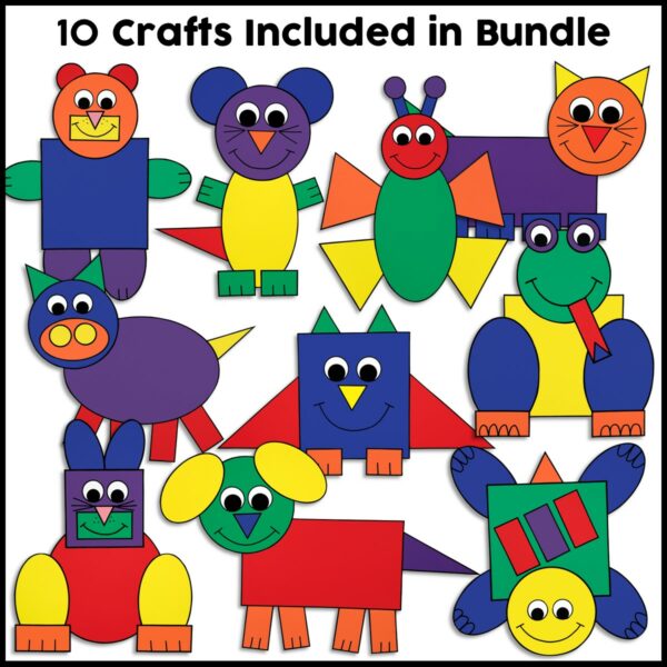 Shape Animals Craft Bundle 1 & 2 - Crafty Bee Creations