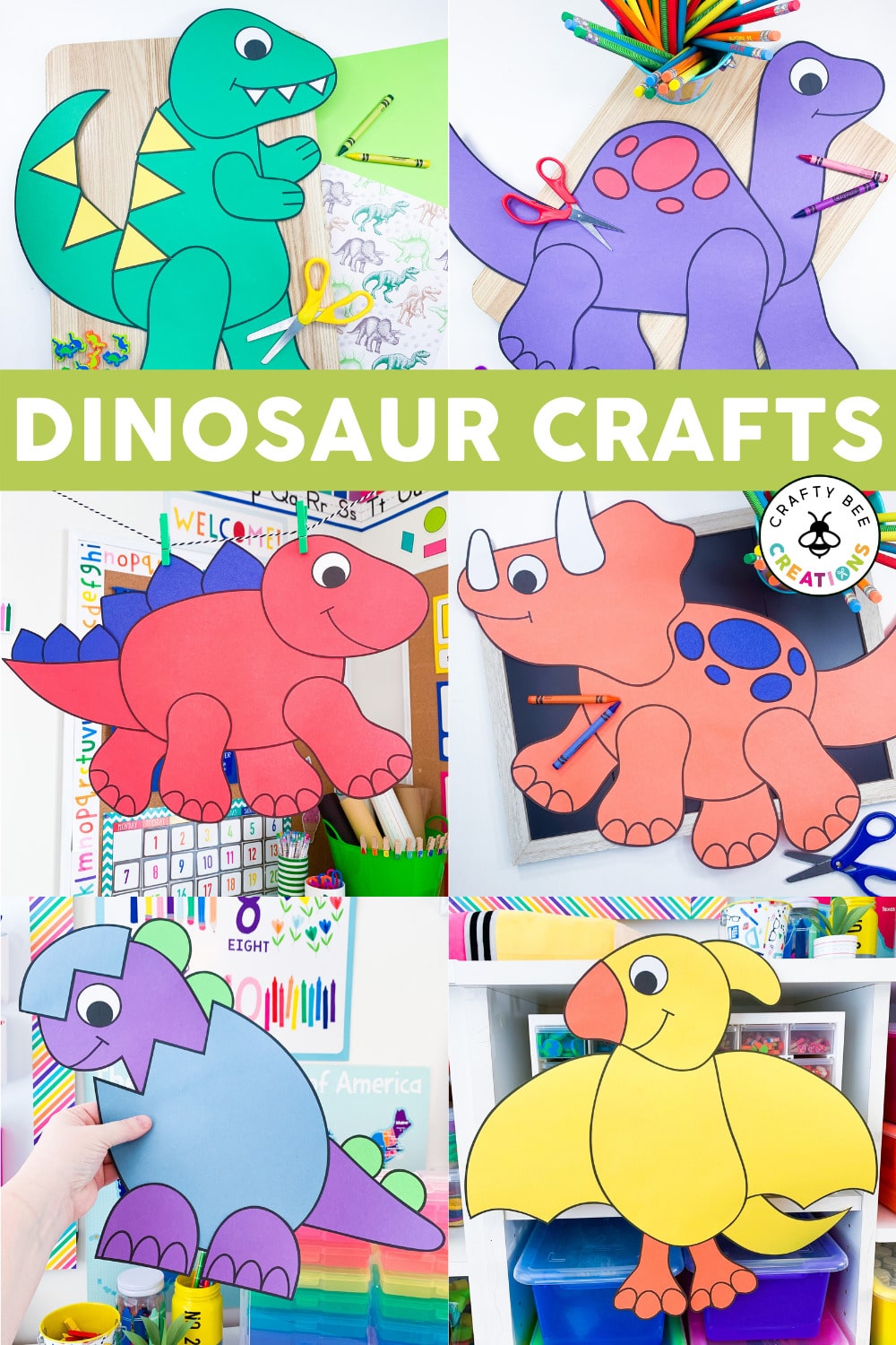 Spectacular Dinosaur Crafts Bundle Full of 10 Activities - Crafty Bee