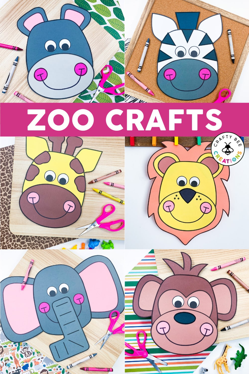 7 Exciting Zoo Animal Crafts for Kids - Crafty Bee Creations