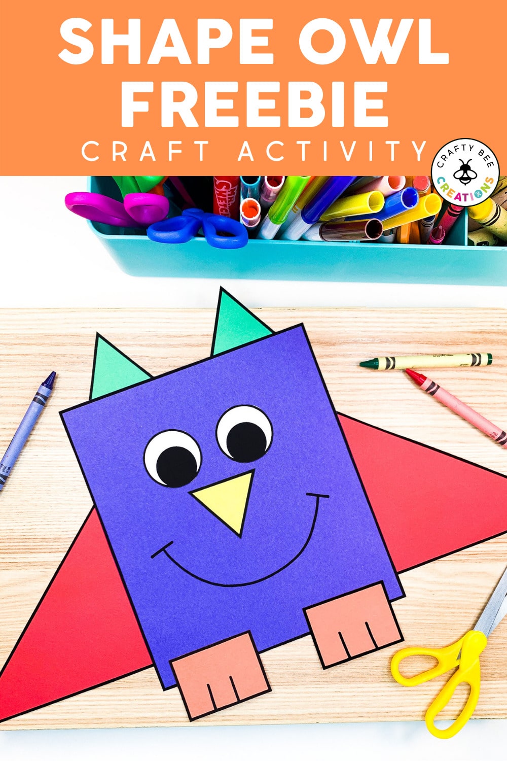 2D Shape Animal Crafts and An Owl FREEBIE! - Crafty Bee Creations