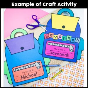 Backpack Name Craft Activity - Crafty Bee Creations