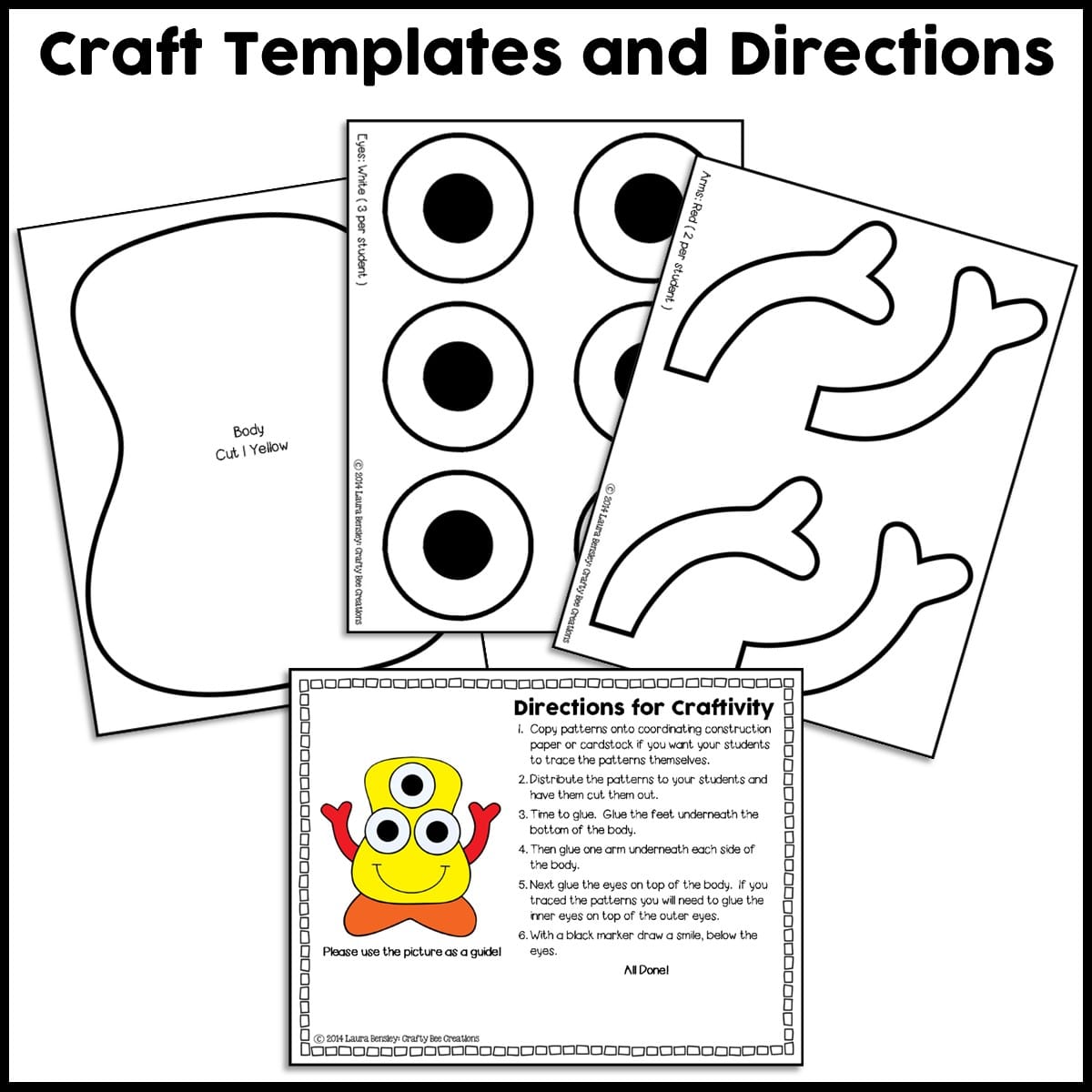 Yellow Monster Craft Activity - Crafty Bee Creations