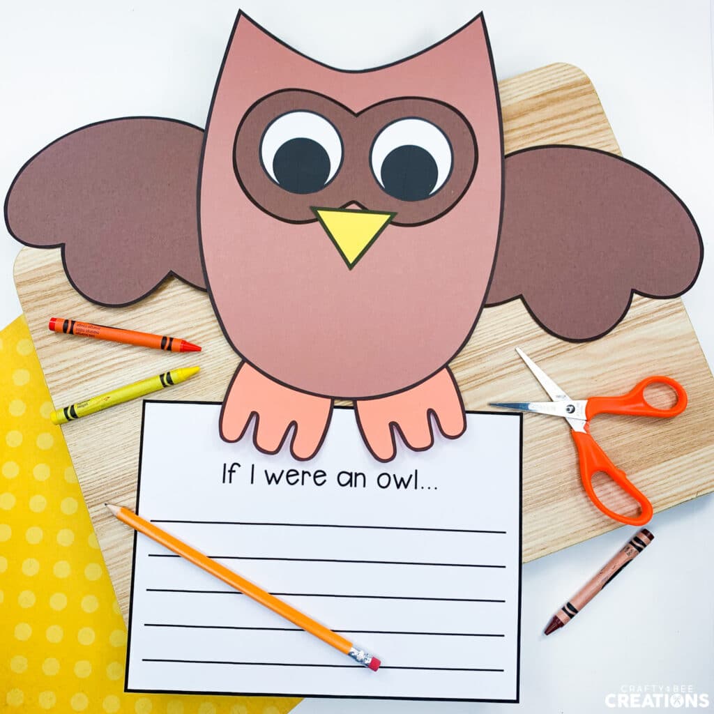 If I were an owl writing and craft activity for preschool and kindergarten.