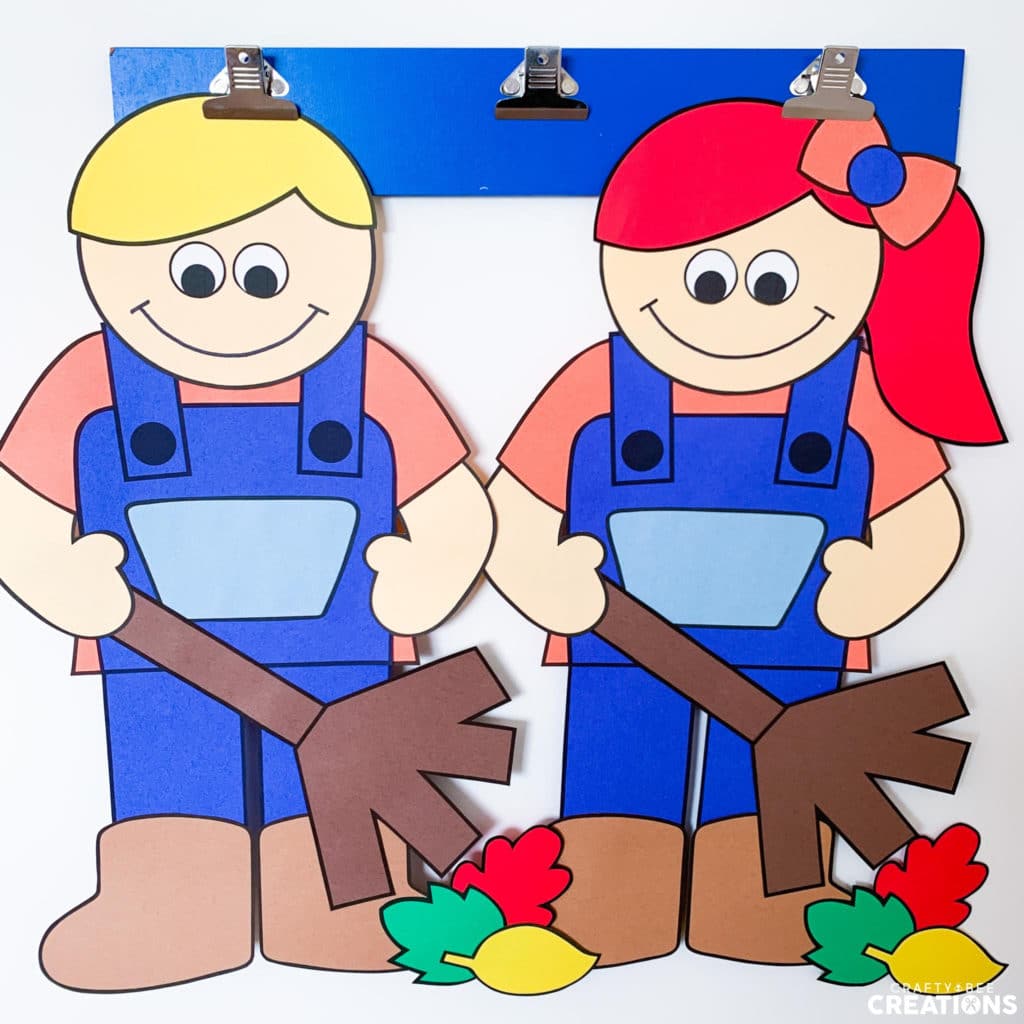 This craft is a beautiful addition to the bundle. Students can decorate their own raking child.