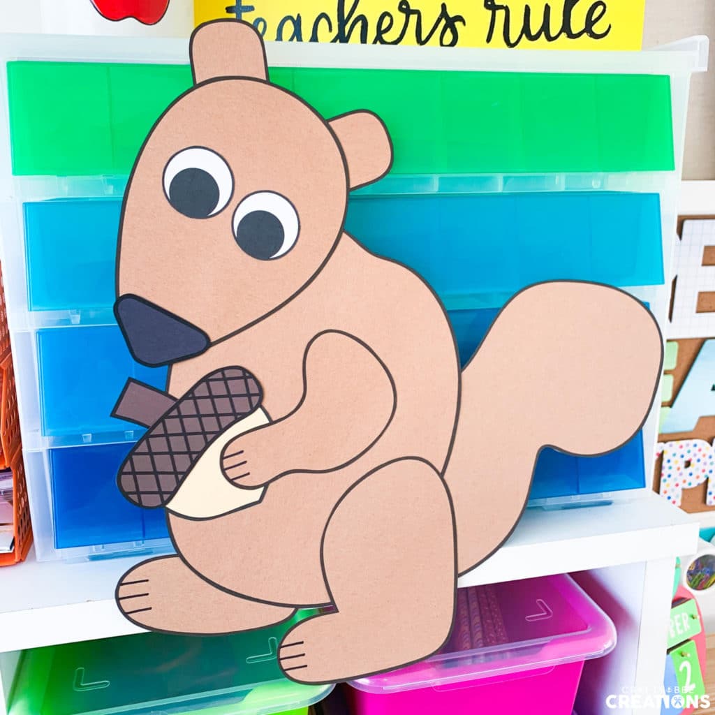 This quirrel craft is a beautiful addition to the bundle. Students can decorate their own squirrel.