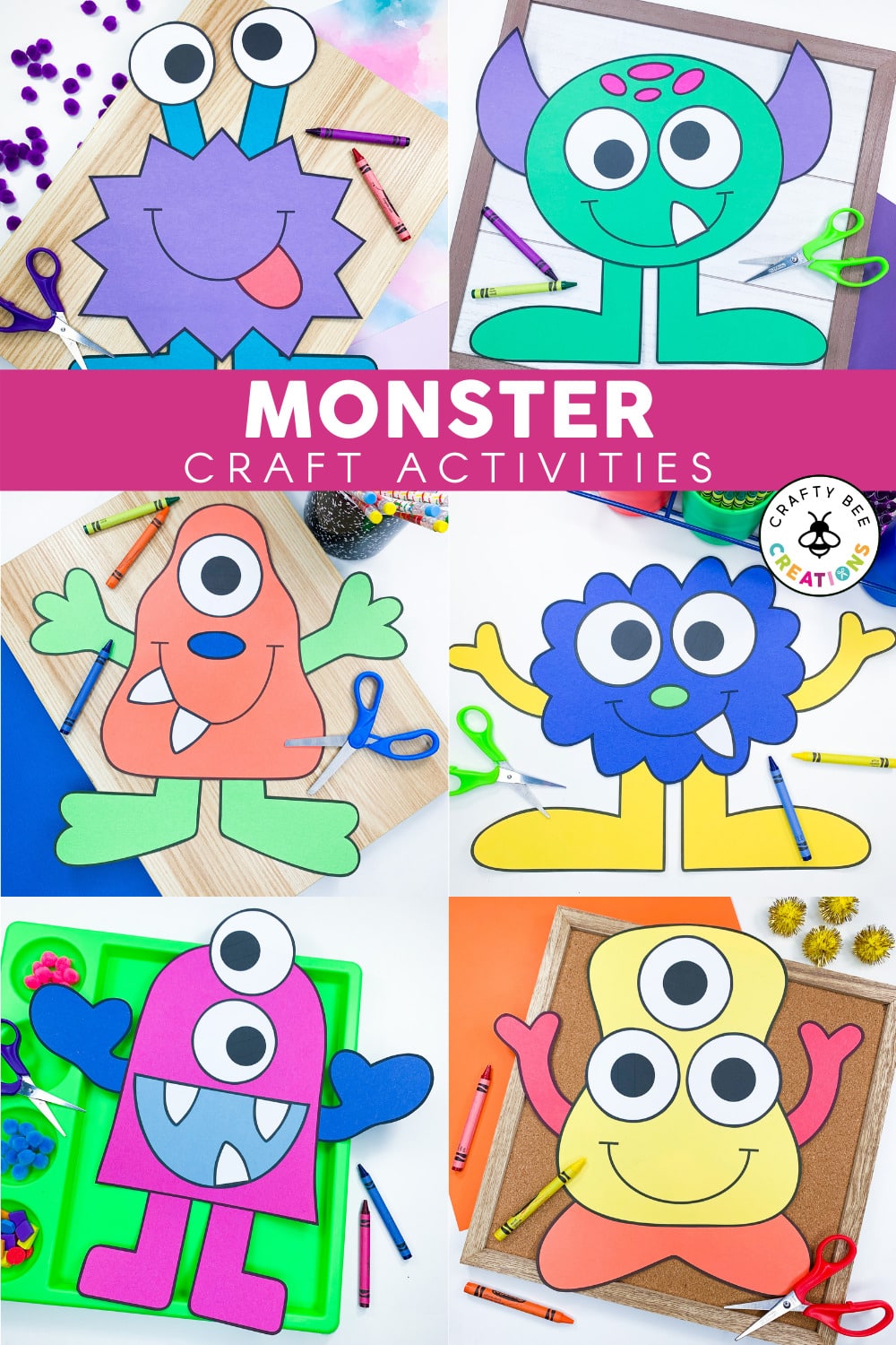 Fun Monster Craft Bundle in All Shapes and Colors - Crafty Bee Creations