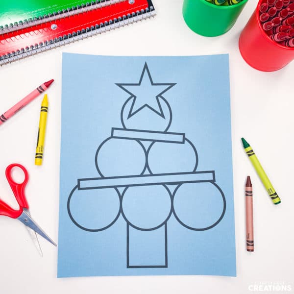 Free Christmas Tree Shape Craft for Preschool and Kindergarten - Crafty