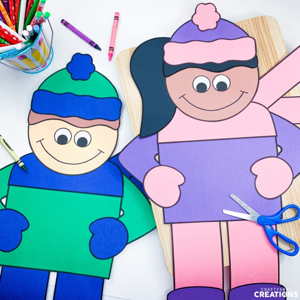 Winter Crafts for kids at home and in the classroom.