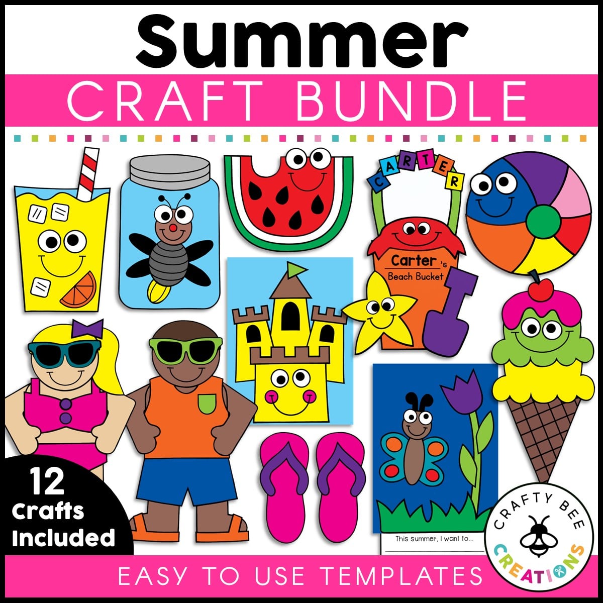 Summer Crafts for Kids Bulk Fun Summer Activities for Kids Ages 4-8 Summer  Camp Activities Bees for Crafts Kids Summer Activities Bee Magnets Craft