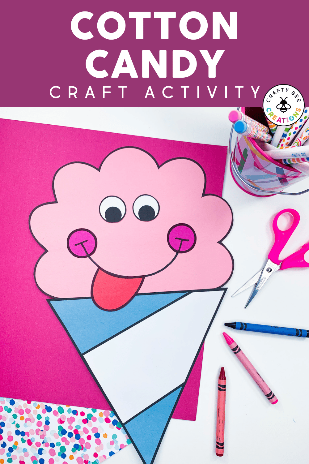 Cotton Candy Kids Craft Using Puffy Paint - Crafty Morning