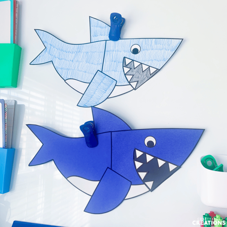 A Cute Shark Craft in Time for Shark Week - Crafty Bee Creations