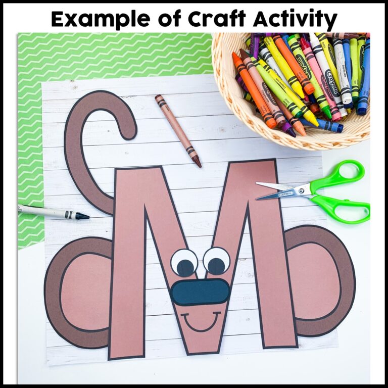 Uppercase Letter M is for Monkey Craft Activity - Crafty Bee Creations