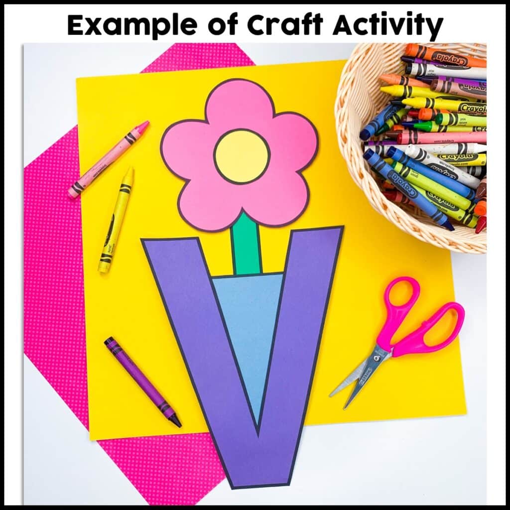 Uppercase Letter V is for Vase Craft Activity - Crafty Bee Creations