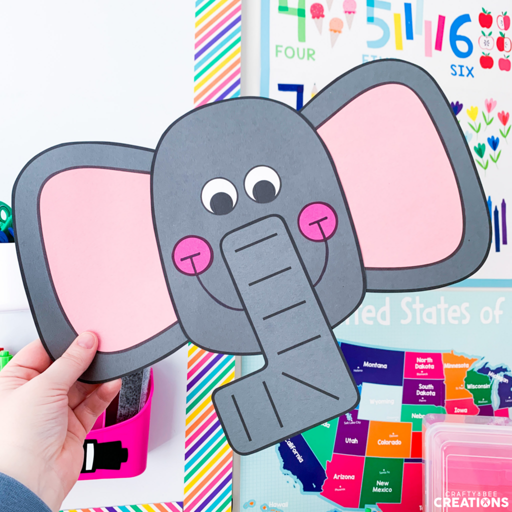 The adorable elephant craft is perfect for the classroom or at home.