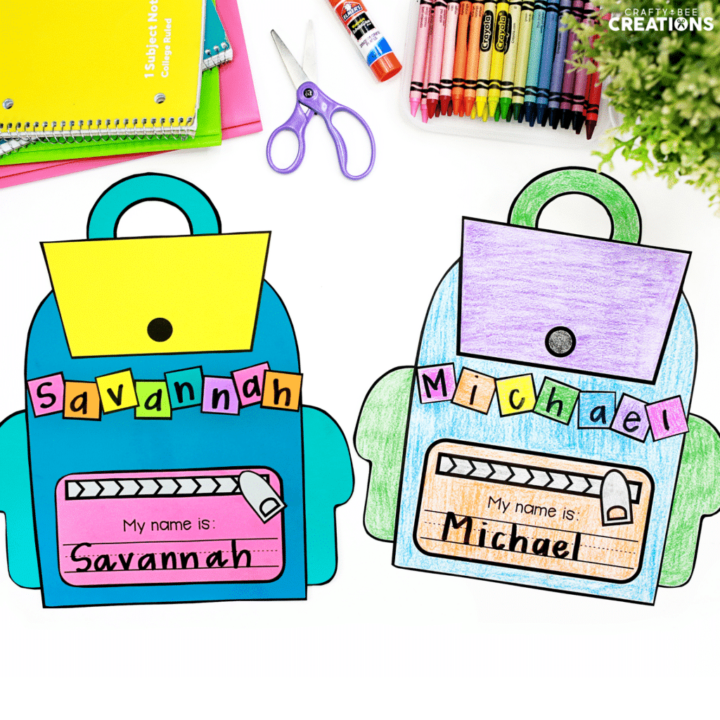 adorable backpack name craft activities kids will love