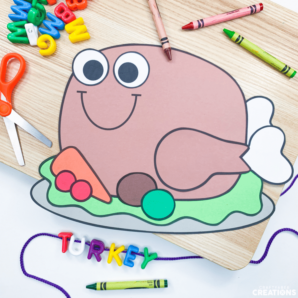Fun turkey dinner craft for kids of all ages - Thanksgiving fun.