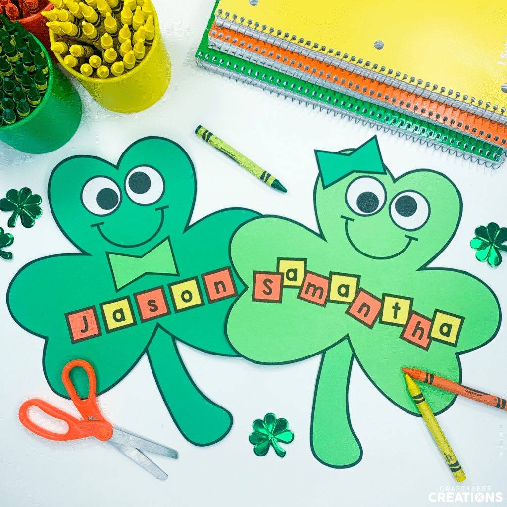 Shamrock name craft in two different styles