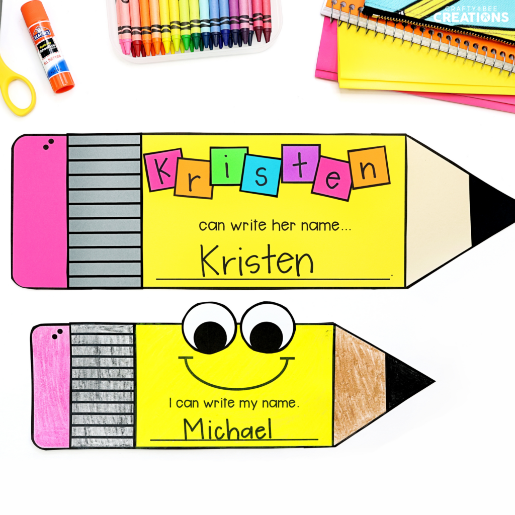 Color in the pencil name craft with markers, colored pencils, crayons, and more.