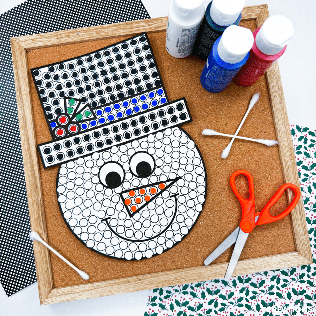 winter dot-it crafts - snowman craft