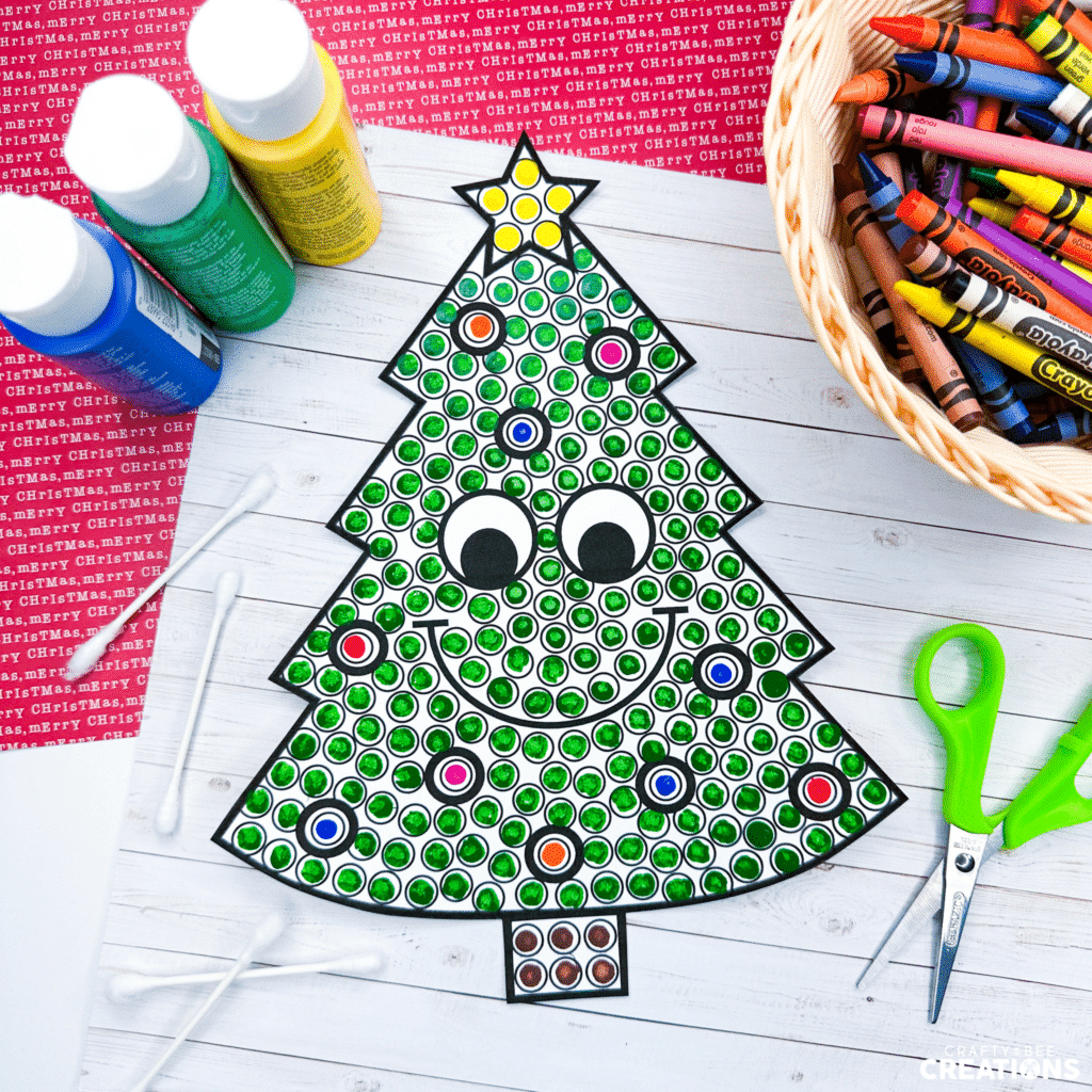 winter dot-it crafts - christmas tree craft