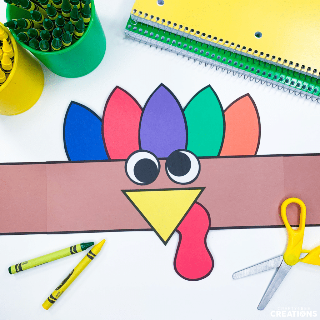 Fun turkey hat craft to show gratitude for Thanksgiving.