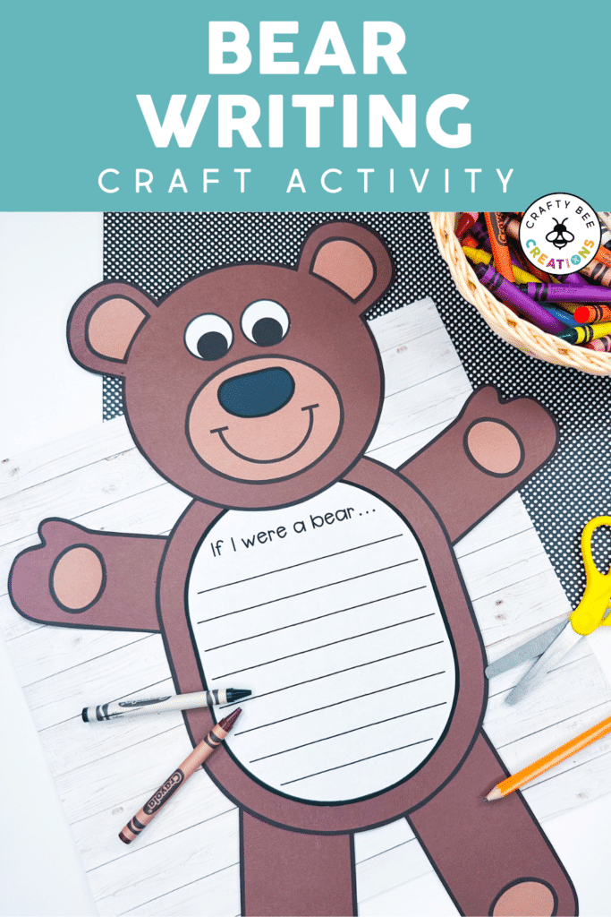 bear craft activity with different writing prompts