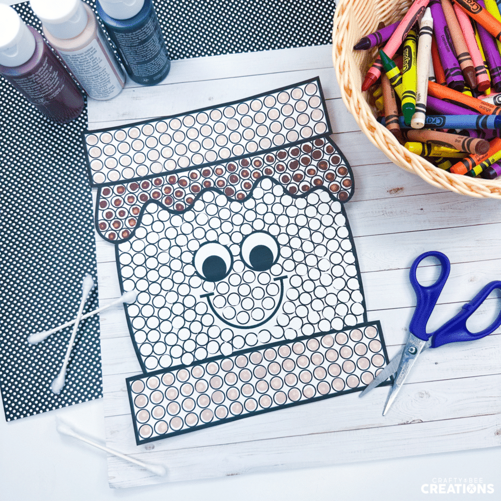 dot-it camping crafts - s'mores